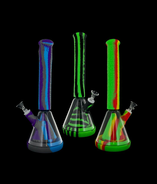 Silicone Beaker w/ Glass Chamber & Pyramid Perc