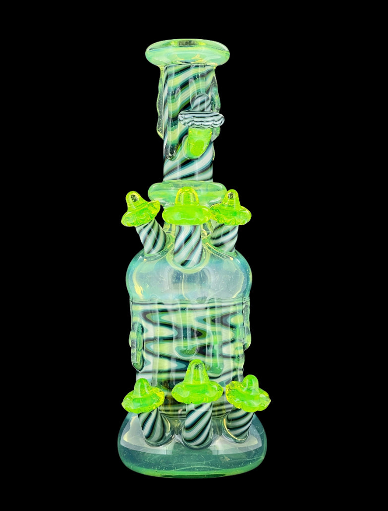 Dan Lee Glass Slime Linework Tube w/ Mushrooms