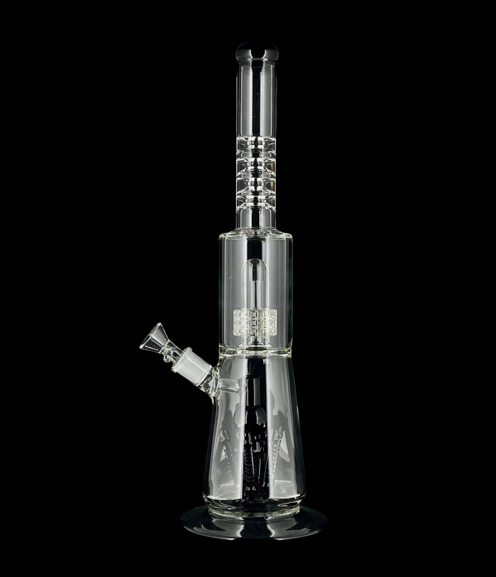 Clear Double Perc Rig w/ Triple Splash Guard