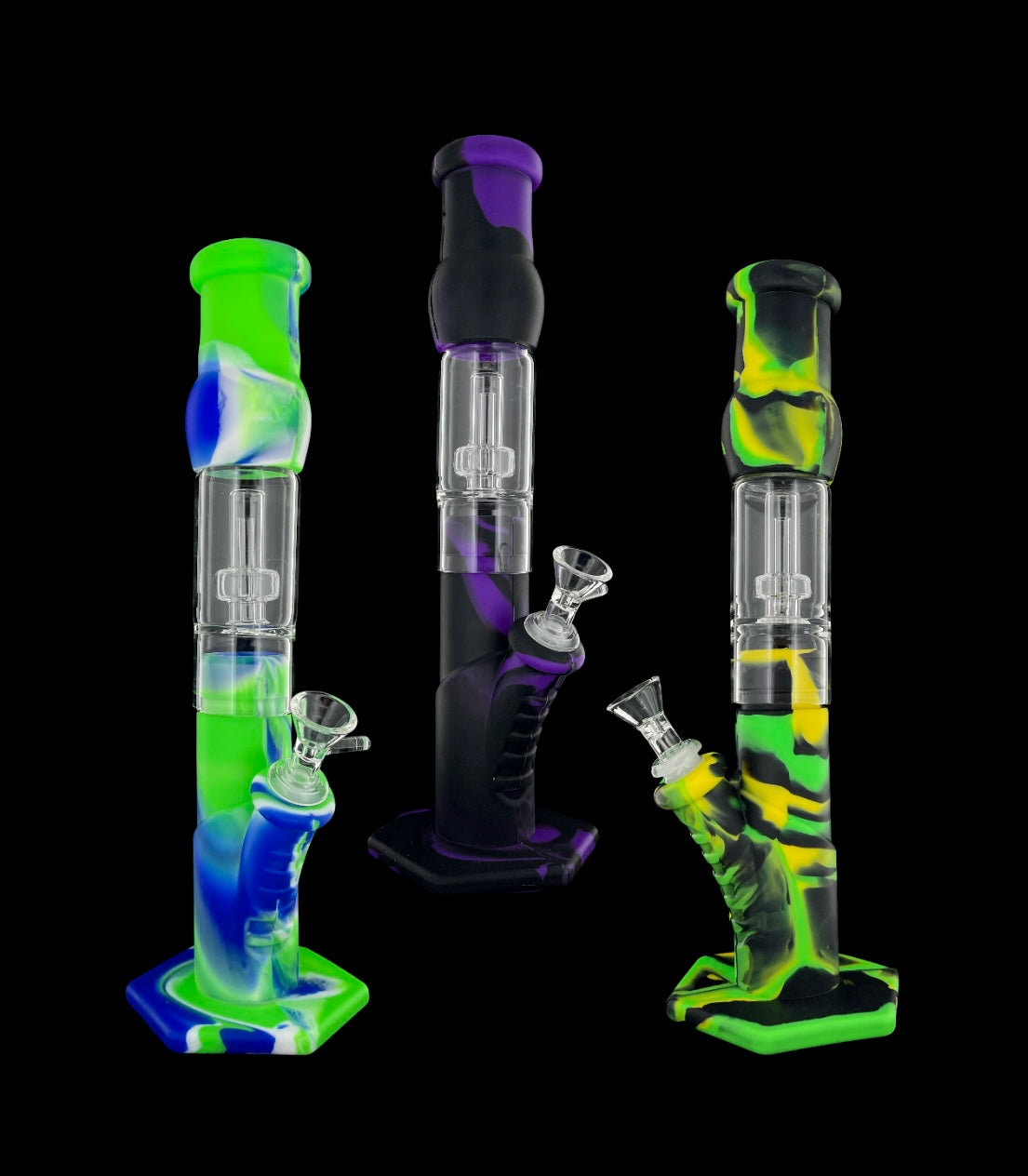 Silicone Straight w/ Glass Showerhead Perc