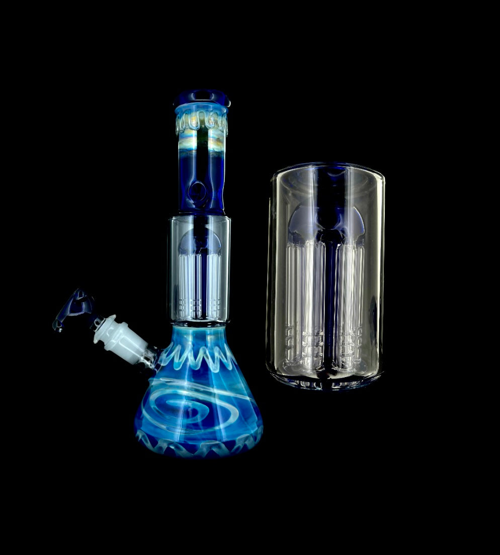 Silver Fumed Beaker with Tree Arm Perc