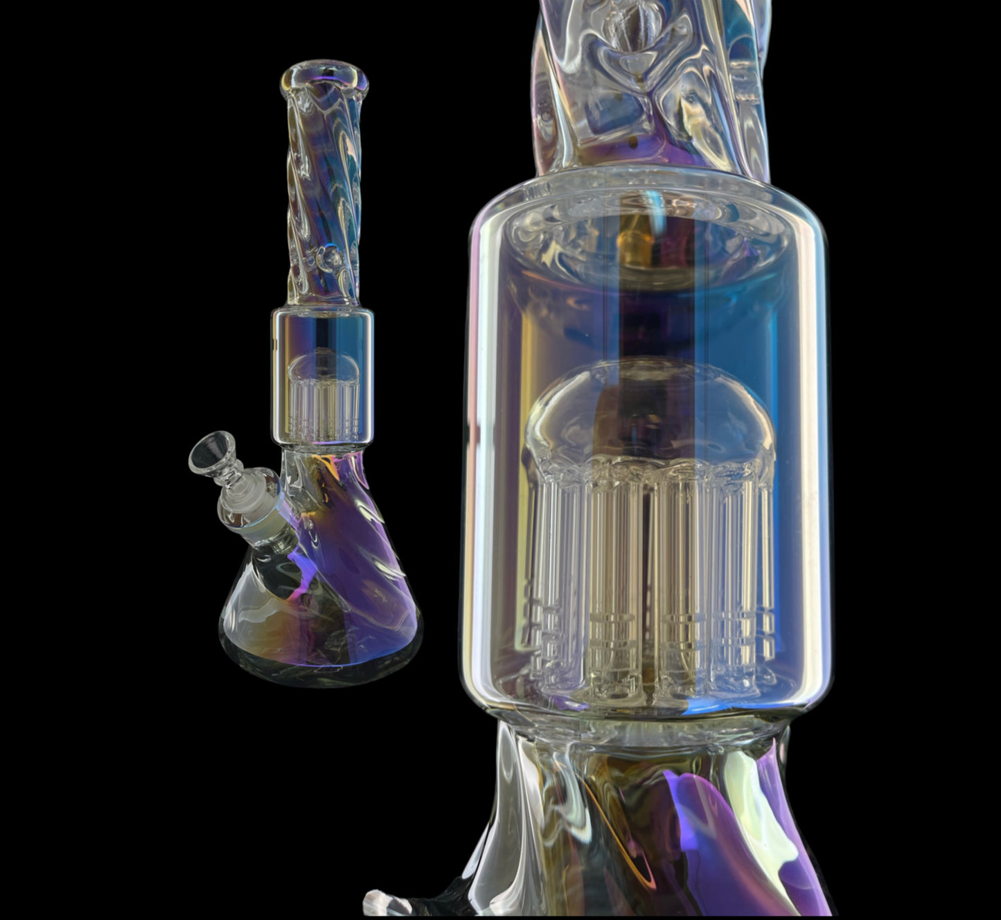 14” Holographic Beaker with Tree Arm Perc