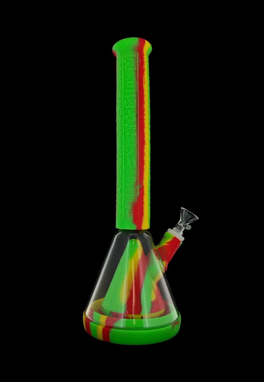 Silicone Beaker w/ Glass Chamber & Pyramid Perc