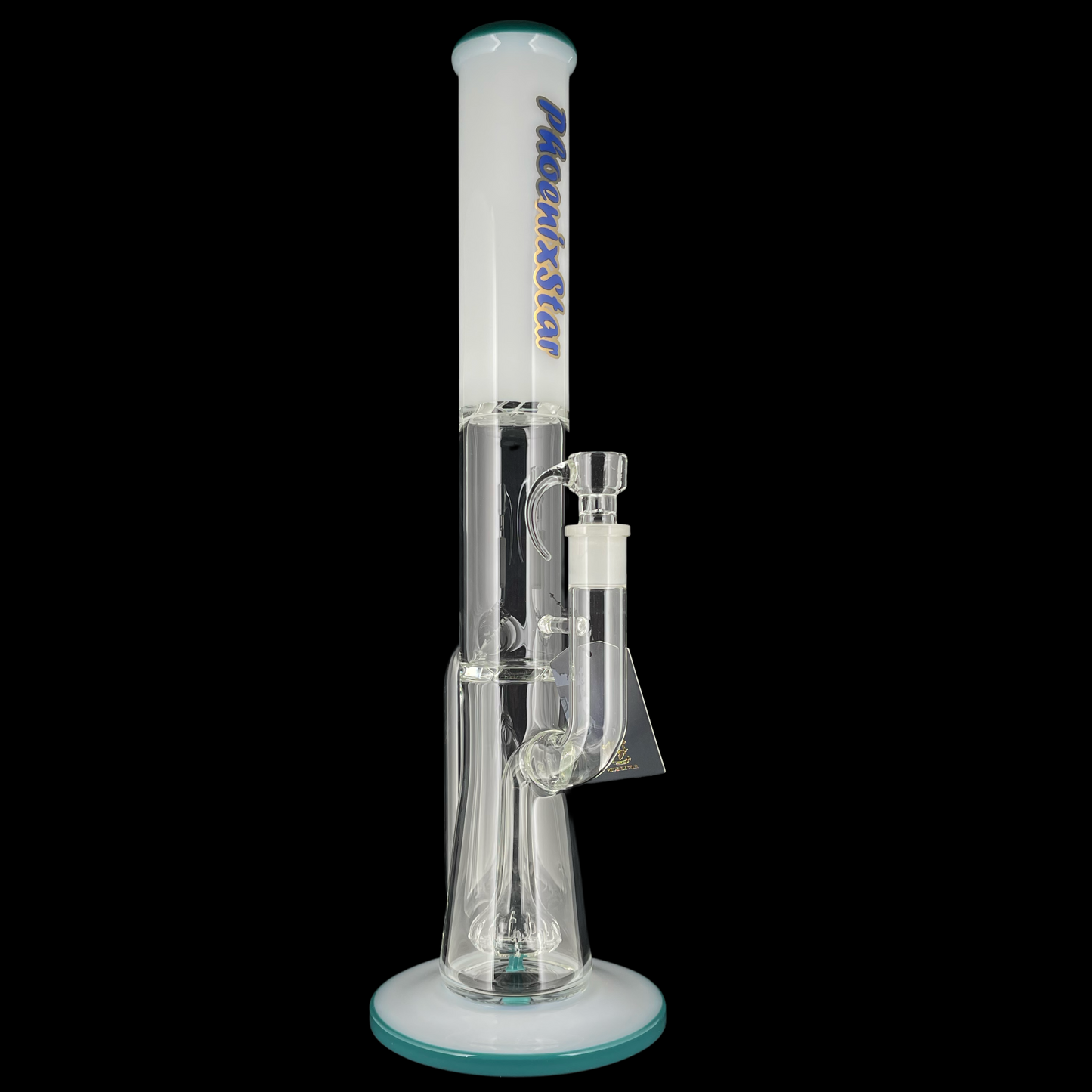 Phoenix Star Color Neck Straight Tube Recycler w/ Showerhead And Turbine Perc