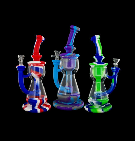 Silicone Klein Recycler w/ Glass Body Rig