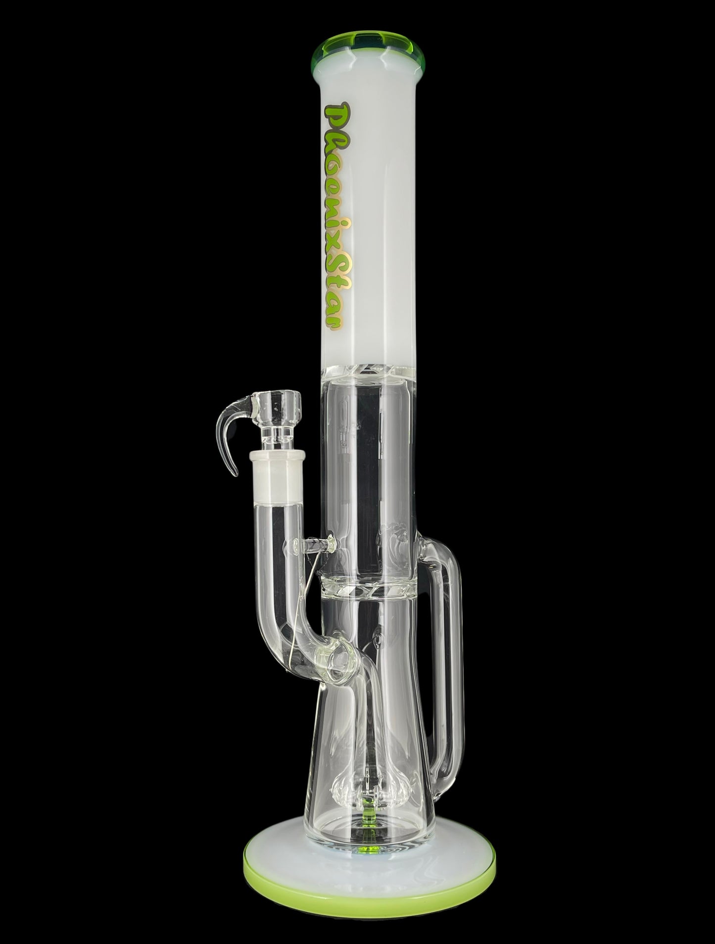 Phoenix Star Color Neck Straight Tube Recycler w/ Showerhead And Turbine Perc